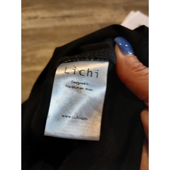 Lichi Top Sheer Panel long sleeves mock neck Dark ROMANTIC sophisticated XS - Picture 6 of 7